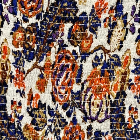 ANTHROPOLOGIE Smocked Paisley Print Square Neckline Cropped Tank Top - Picture 4 of 8